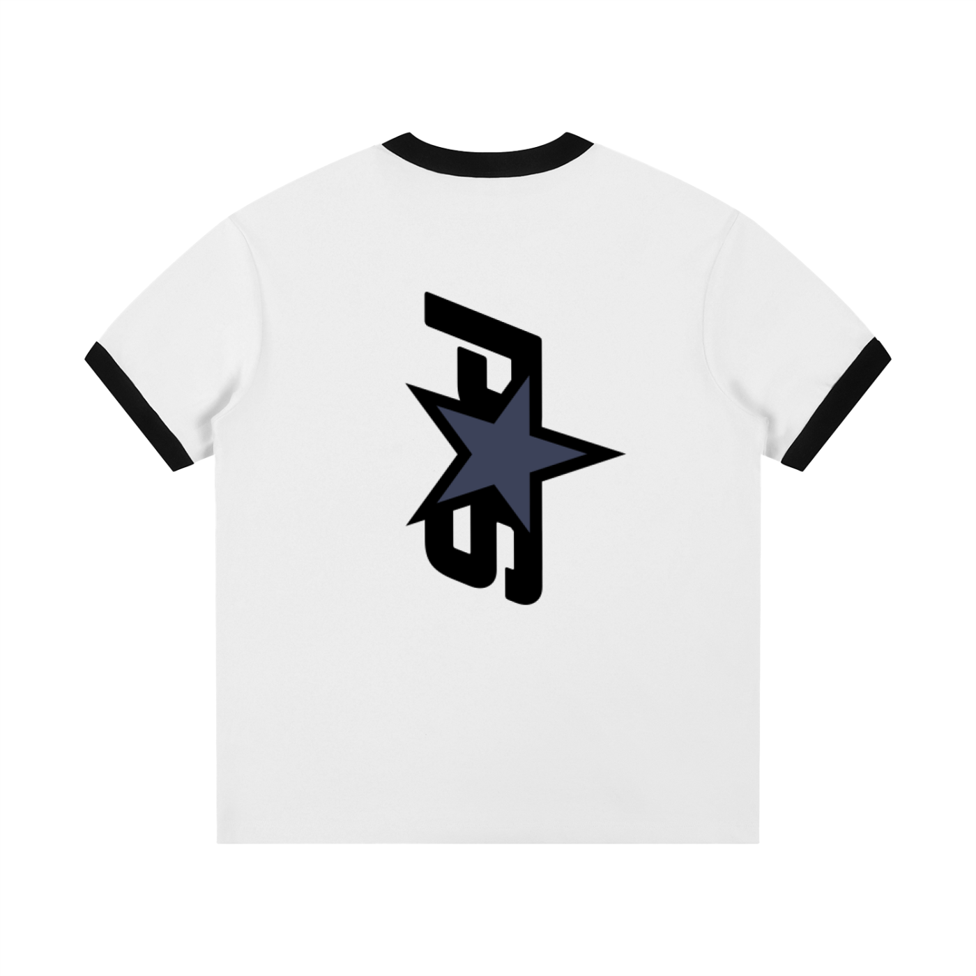 Contrast Edge Ribbed Crewneck T-Shirt