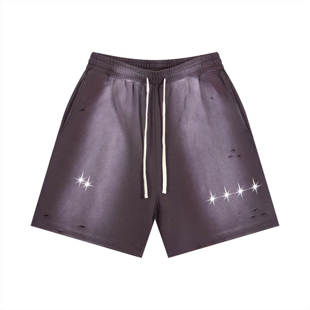 Distressed Star Point Shorts