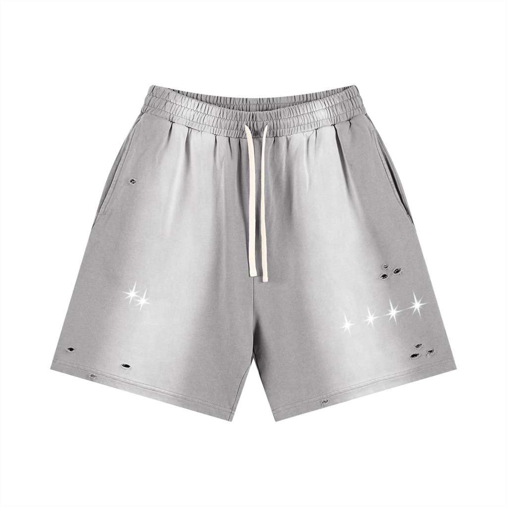 Distressed Star Point Shorts
